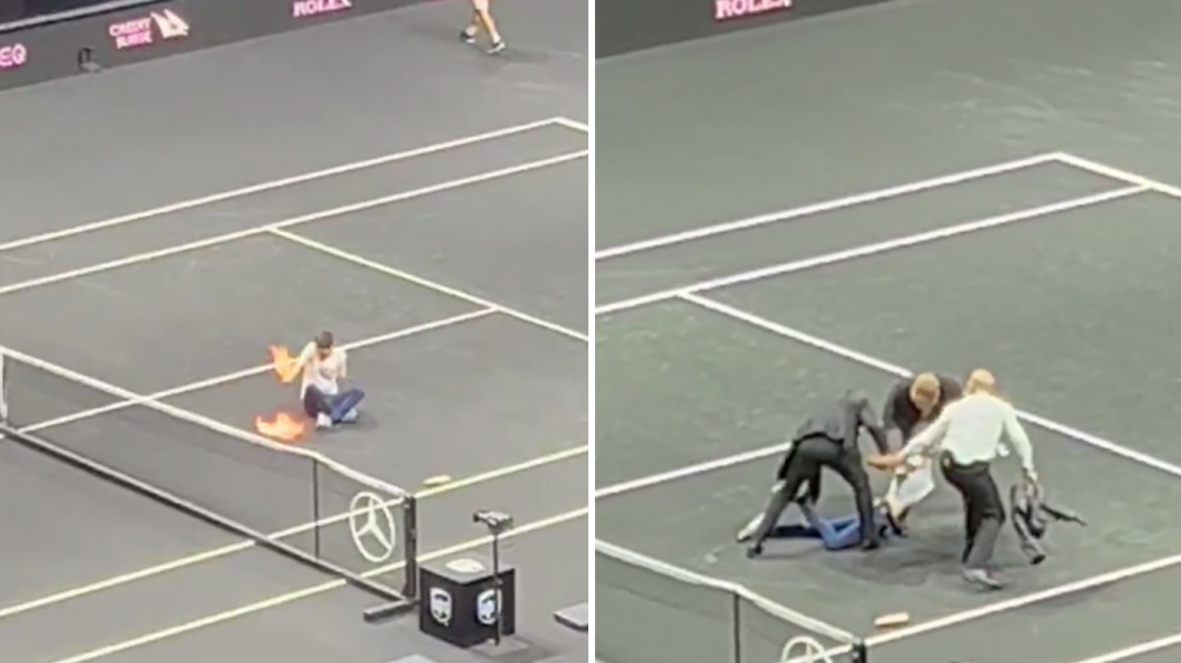 Hombre se prende fuego en el brazo en la cancha de la Copa Laver