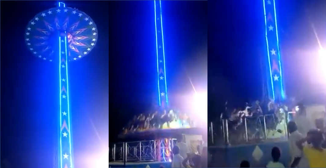 Cae desde 24 metros un juego mecánico en la India