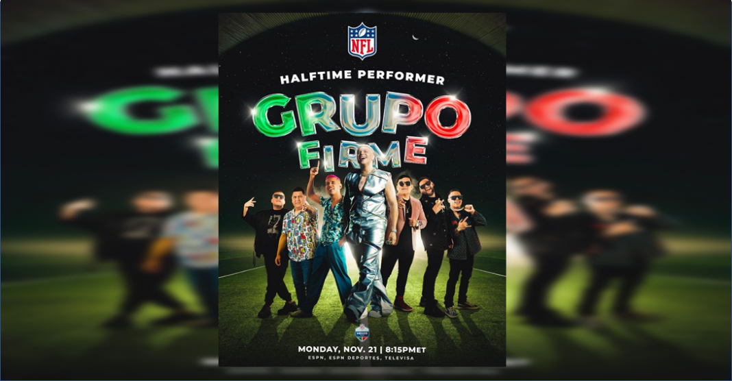 Grupo Firme estará en el medio tiempo de partido de la NFL