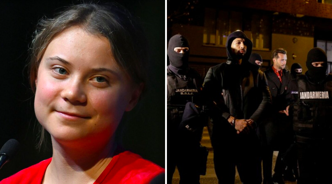 Andrew Tate detenido, tras pelea con Greta Thunberg