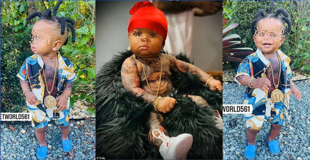 Bebé tatuado se vuelve viral, la mamá desata polémica